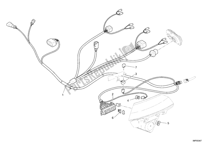 Todas las partes para Faro De Cable de Ducati Multistrada 620 USA 2006